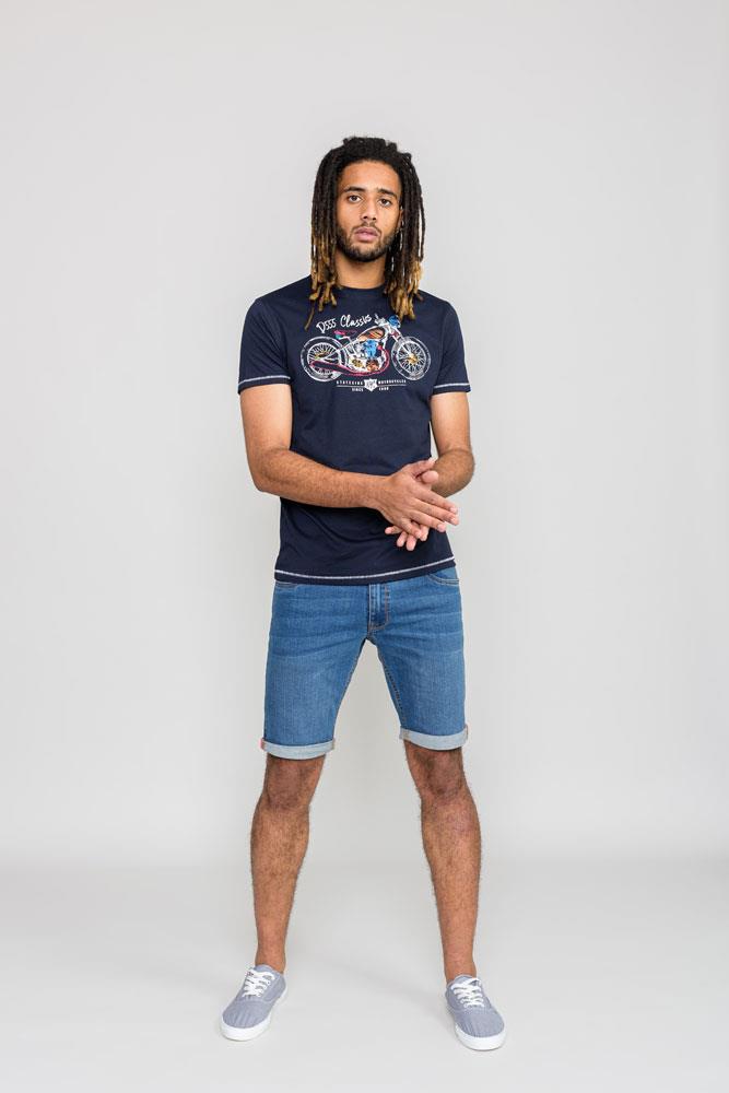 D555 Denton Printed Motor Bike In Multi Colour Tee Shirt (601117) Size 3XL-6XL, Navy