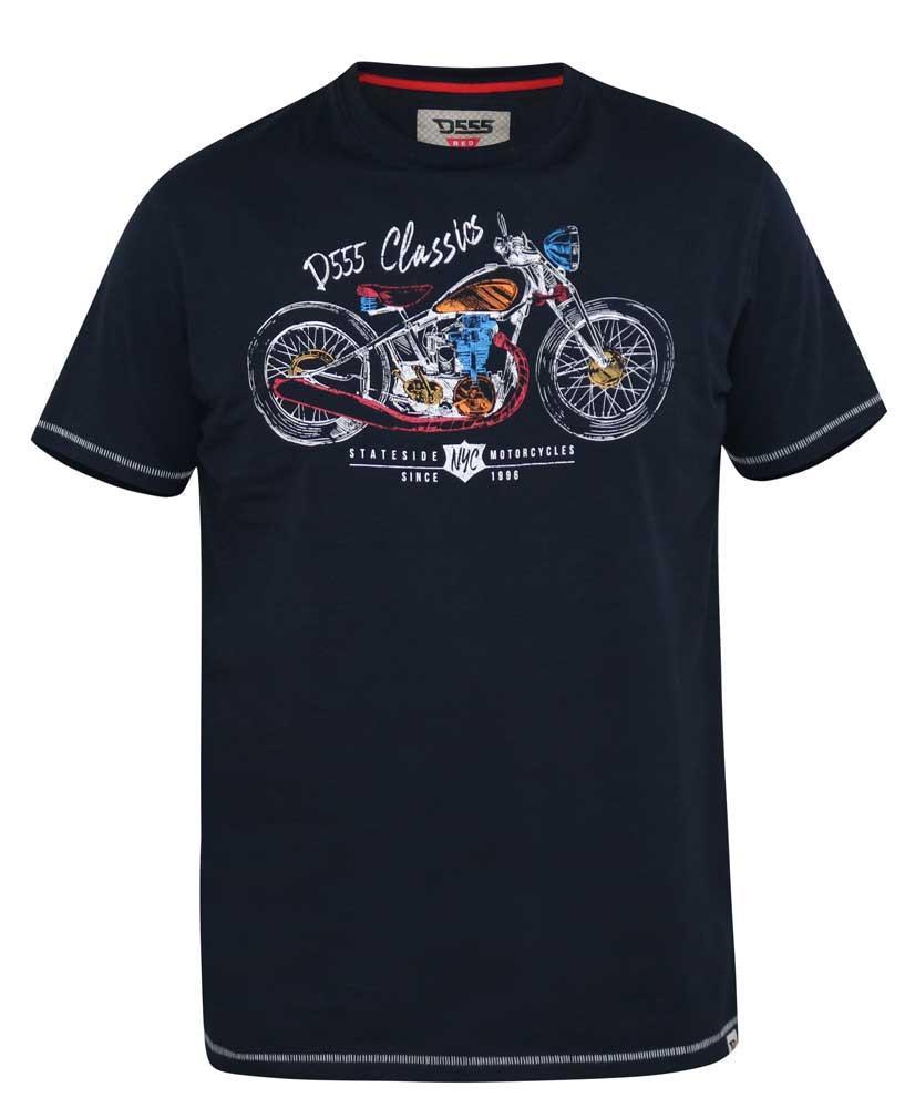D555 Denton Printed Motor Bike In Multi Colour Tee Shirt (601117) Size 3XL-6XL, Navy