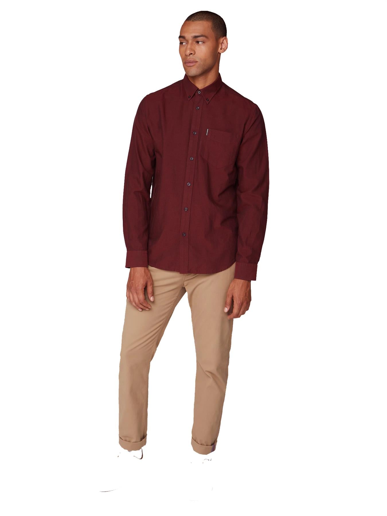 Ben Sherman Men's Big Size Long Sleeve Classic Oxford Cotton Shirt XXL-5XL