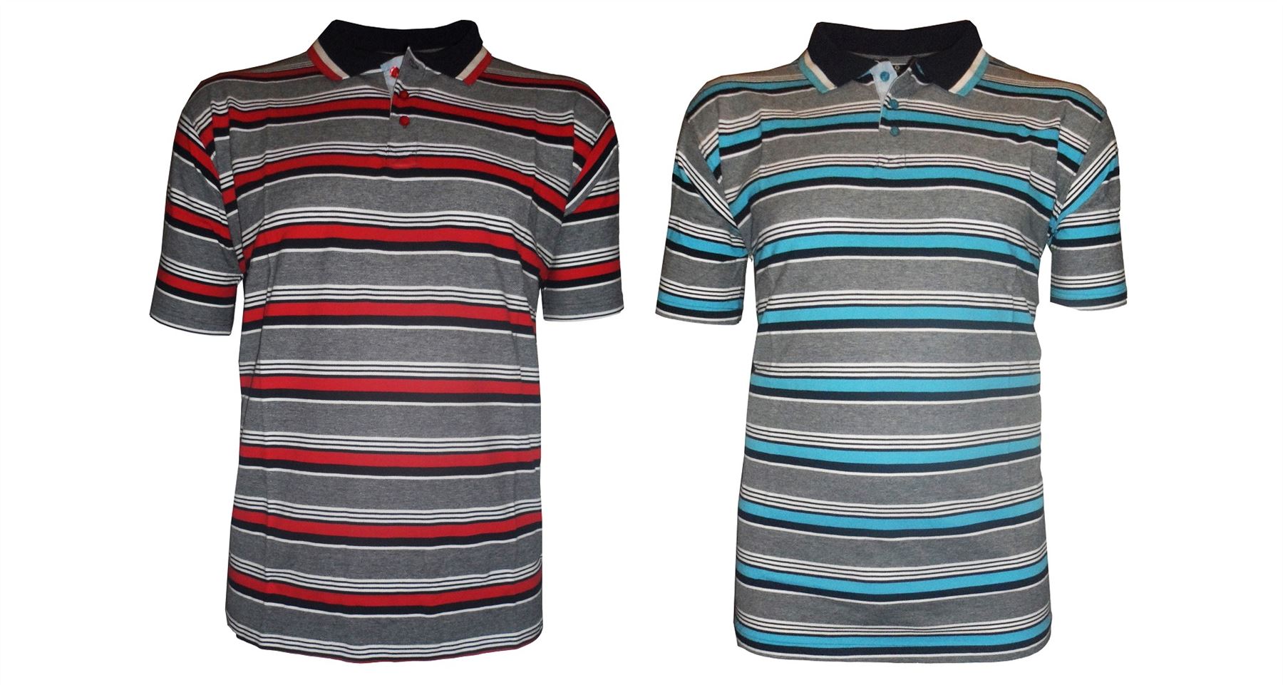Cotton Valley Pure Cotton Engineered Striped Polo Shirt (04996) in Size 2XL to 6XL, 2 Color Options